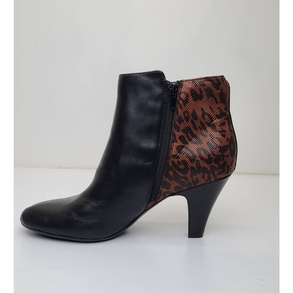 Naturalizer Lilly Leather Ankle Boots Black Cheetah MSRP $149 Women's 9M - Picture 6 of 8